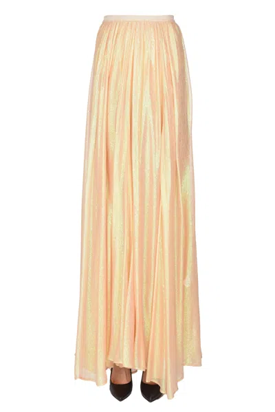 Forte Forte Metallic Effect Jacquard Silk Skirt In Neutral