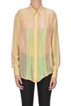 FORTE FORTE METALLIC EFFECT SILK SHIRT
