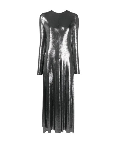 FORTE FORTE METALLIC-FINISH MIDI DRESS