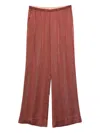 Forte Forte Silver Pinstripe Satin Regular Waist Pants In Brown