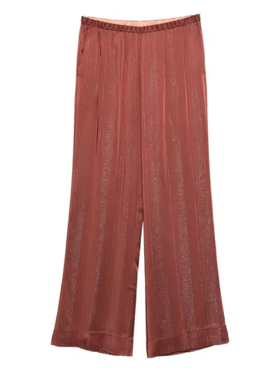 Forte Forte Metallic-finish Trousers In Brown