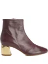 Forte Forte Metallic-heel Leather Boots In Red