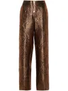 Forte Forte Metallic Matelassé Straight Trousers In Gold