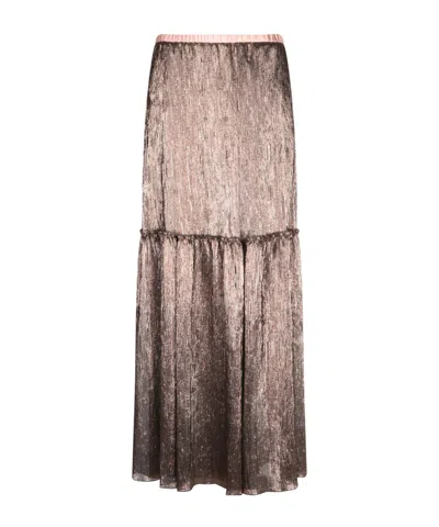 FORTE FORTE METALLIC PLEATED SKIRT