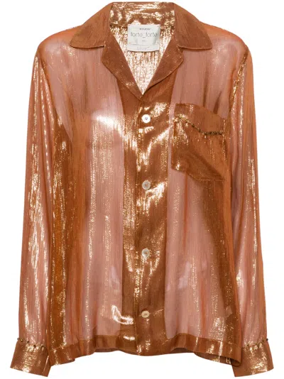 Forte Forte Metallic Silk-blend Shirt