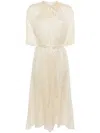 Forte Forte Metallic-threading Tied-waist Coat In Neutrals