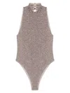 Forte Forte Oberteil Im Metallic-look In Neutral