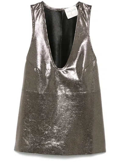 Forte Forte Metallic Top In Grey
