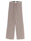 Forte Forte Women Lurex Wide-leg Trousers In Nude