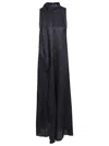 Forte Forte Microdamier Fluid Jacquard Scarf Dress In Black
