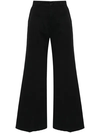 Forte Forte Mid -rise Wide-leg Trousers In Black