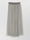 Forte Forte Midi A-line Tulle Pleated Skirt In Green