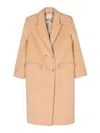 Forte Forte Double-breasted Felted Coat In Crema