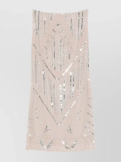 FORTE FORTE MIDI SKIRT WITH GEOMETRIC PATTERN AND EMBELLISHMENTS