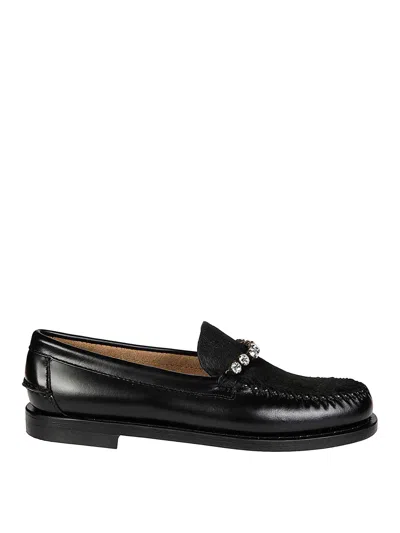Forte Forte Moccasin With Rhinestones In Black