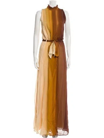 Pre-owned Forte Forte Mock Neck Long Dress In Brown