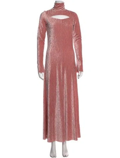 Pre-owned Forte Forte Mock Neck Long Dress In Pink