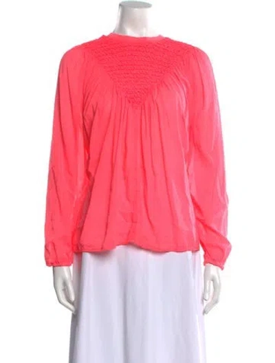 Pre-owned Forte Forte Mock Neck Long Sleeve Blouse In Pink