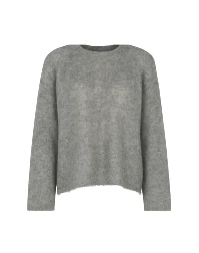 Forte Forte Mohair-blend Knit Sweater In Gray