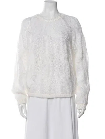 Pre-owned Forte Forte Mohair Crew Neck Sweater In White