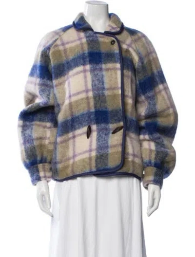 Pre-owned Forte Forte Mohair Plaid Print Jacket In Neutrals