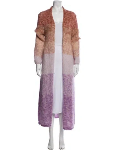 Pre-owned Forte Forte Mohair Plaid Print Jacket In Purple