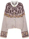 Forte Forte Moiree Fair Isle Jacquard Baby Alpaca Cardigan In Multi