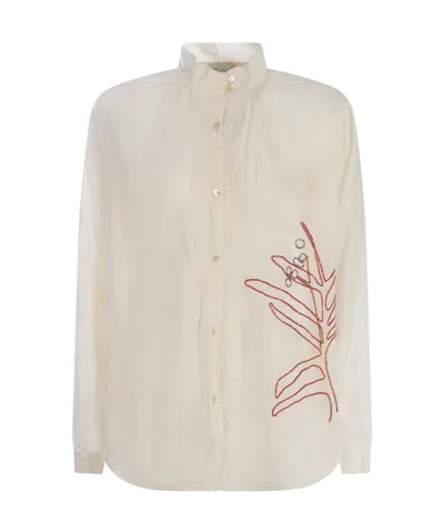 FORTE FORTE FORTE FORTE MOTIF EMBROIDERED BUTTONED SHIRT