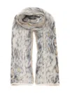 Forte Forte Scarf With Plumes De Python Jacquard Motif In Gray
