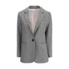 Forte Forte Multicolor Fleece Wool Coat In Gray