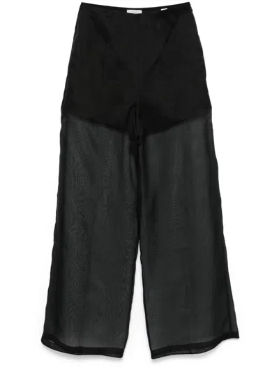 FORTE FORTE MY PANTS SEMI-SHEER TROUSERS IN SILK