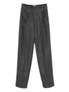 Forte Forte Tailored Herringbone Grey Pants In Virgin Wool In Gray