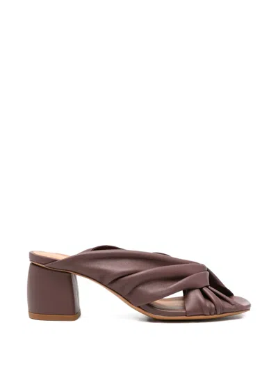 Forte Forte Nappa Crossed Sandals In Brown