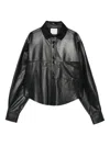 Forte Forte Nappa Leather Pocket Shirt In Black
