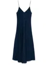 Forte Forte Cotton Denim Midi Dress With Frayed Edge