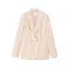 Forte Forte Double-breasted Velvet Jacket Featuring Pockets In Pink