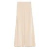 Forte Forte High-waisted Wide Leg Velvet Trousers In Neutral