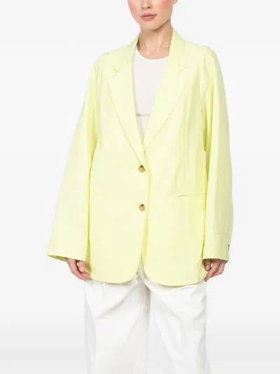 Forte Forte Notched-lapel Blazer In Yellow