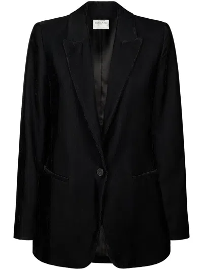 Forte Forte Notched Lapel Tailored Black Ribbed Jacket