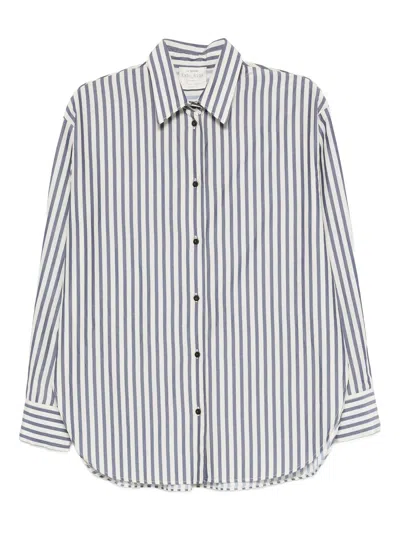 Forte Forte Notte Chic Striped Taffetas Shirt In Neutral