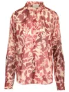 Forte Forte Floral-print Shirt In Bianco E Rosso