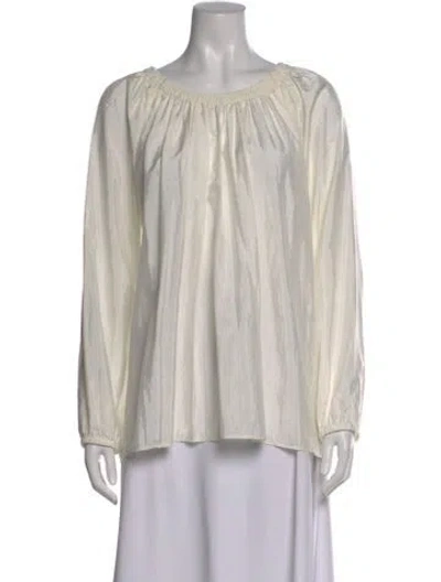 Pre-owned Forte Forte Nylon Scoop Neck Blouse In White