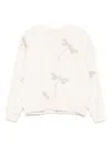 Forte Forte Off White Round Neck Embroidery Sweatshirt In Neutral
