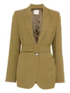 Forte Forte Olive Green Blazer With Belt  In Green