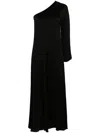 Forte Forte Crinkled One-shoulder Maxi Dress In Black