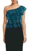 Forte Forte One-shoulder Top In Smeraldo In Multi