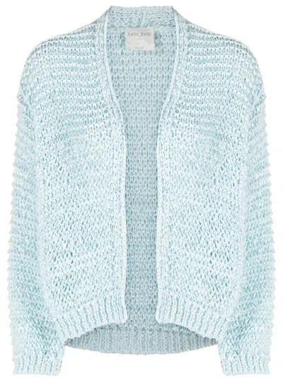 Forte Forte Open-knit Open Front Cardigan In 蓝色