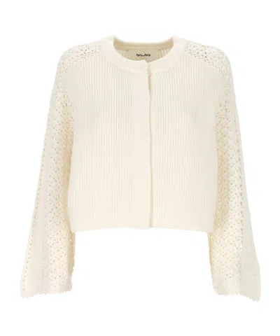 Forte Forte Open-knit Cardigan In Pink