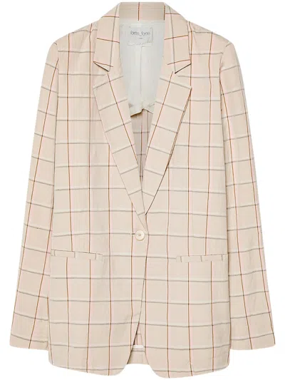 Forte Forte Organic Tartan Boxy Jacket With Notched Lapels In Multi