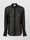 Forte Forte Organza Collared Neck Long Sleeves Top In Black